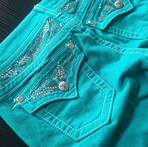Miss Me Jeans JP5124S14 Teal Skinny 27 RARE